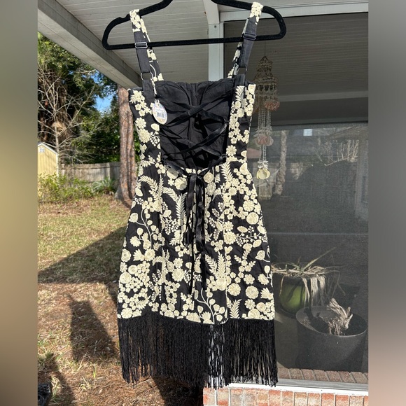 EDDY DORIS EMBROIDERED FRINGE MINI DRESS - Picture 3 of 16